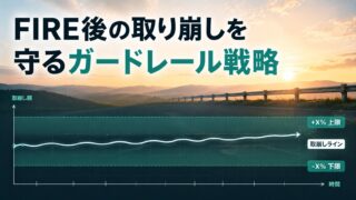 FIRE後の取り崩しをガードレール（上下バンド）で守る安定運用のアイキャッチ