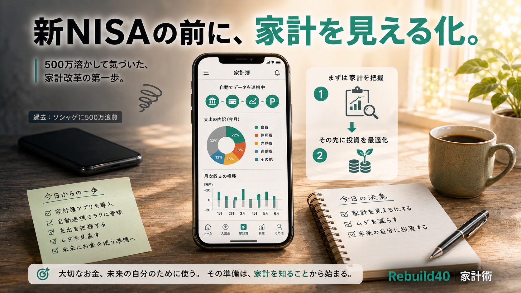 500万溶かした40代独身が新NISA前にマネフォで家計を見える化した家計術アイキャッチ