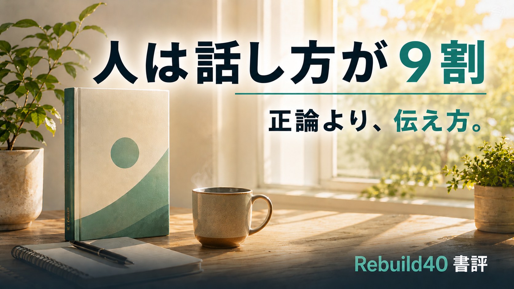 人は話し方が9割・正論より伝え方を学ぶ40代の反省を象徴する書評アイキャッチ