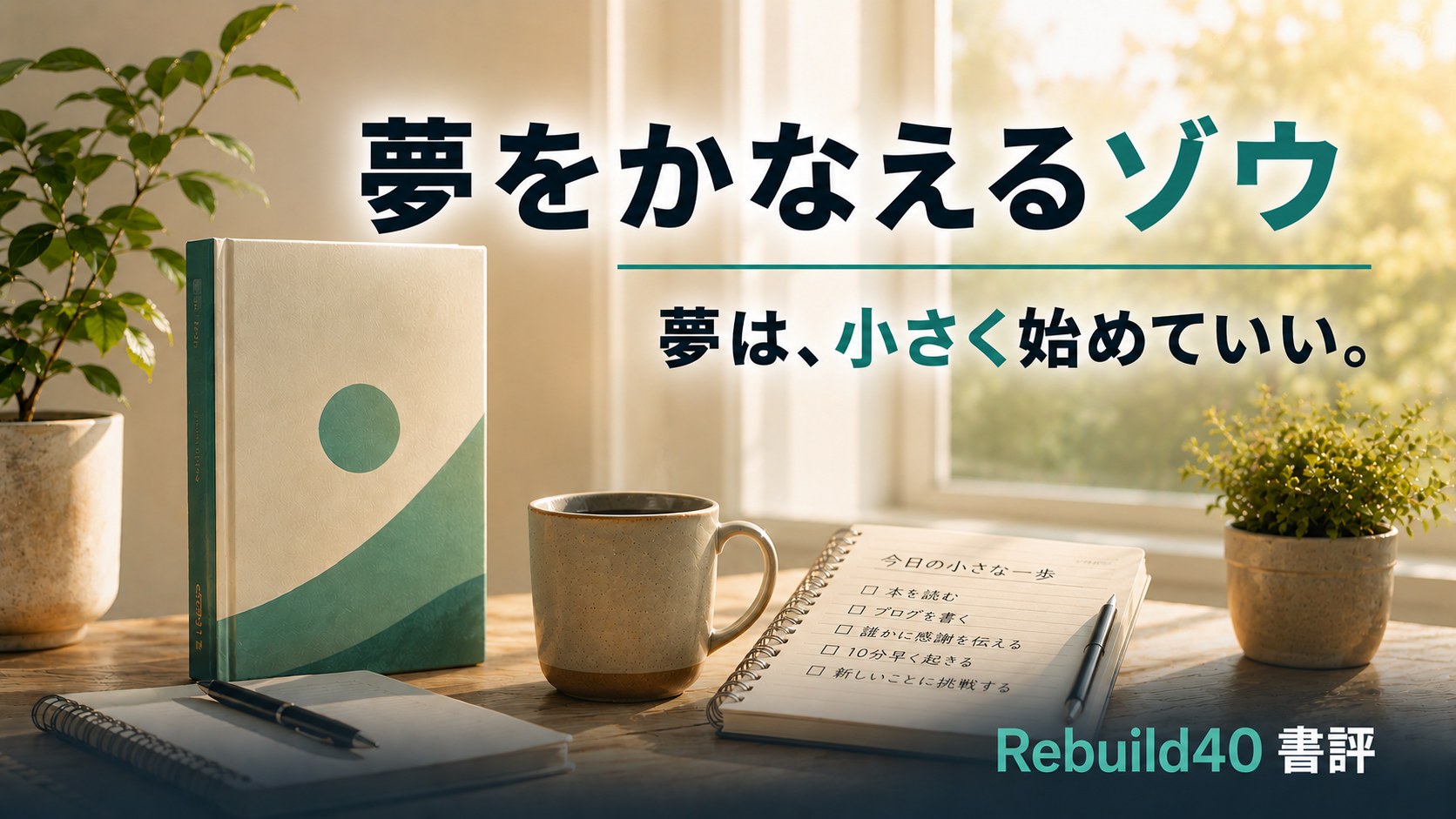 夢をかなえるゾウ・夢は小さく始めていいと教える40代の書評アイキャッチ
